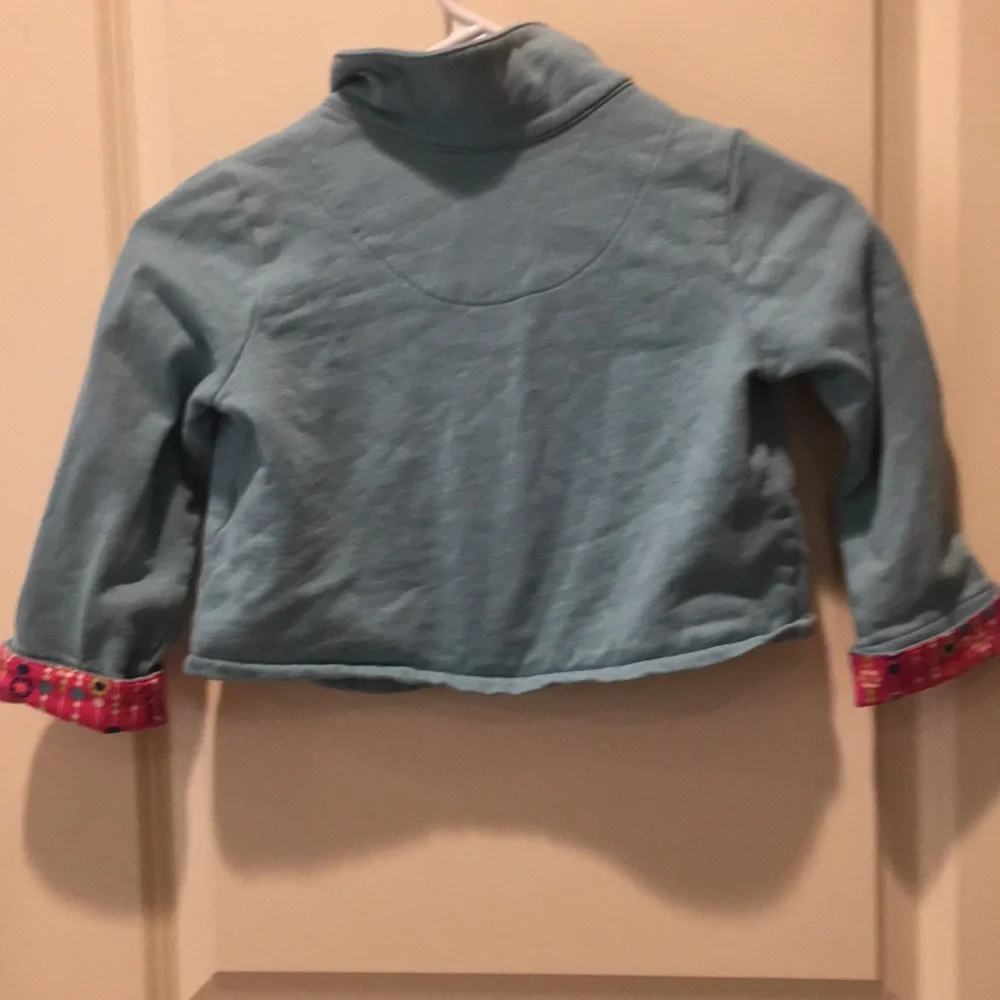 Hanna Andersson girls Button Down jacket 100% Cotton kids size 5(110)floral cuff